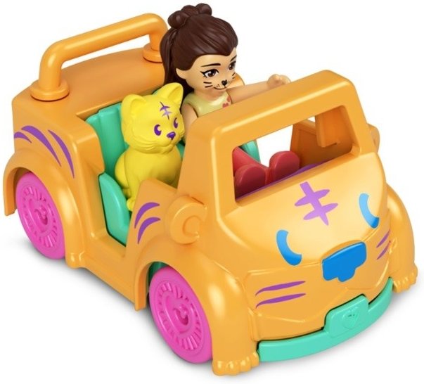 Mattel Figures Set Polly Pocket Pollyville Car Tiger HKV55 HKV60 OX Ee