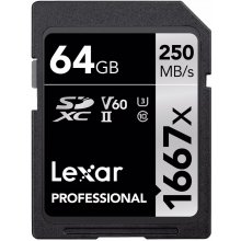 Mälukaart Lexar SDXC 64GB Professional 1667x...