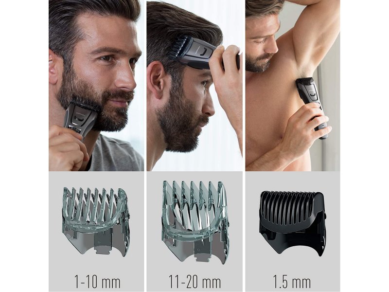 Panasonic Beard and hair trimmer ER-GB80-H503 Operating time (max) 50 min,  Number of length steps 39, Step precise  mm, Ni-MH, black, Corded/  Cordless 