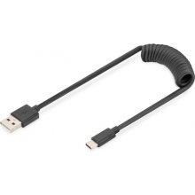 DIGITUS 1M USB SPRING CABLE TPE USB 2.0...
