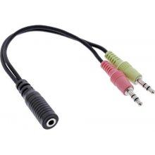 INLINE Audio Headset adpter cable, 2x 3.5mm...