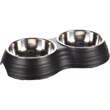 FLAMINGO black pet bowl 2x ø 11.5cm - 160ml