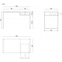 UNIQUE Desk with drawer LESTE 120 x 60 cm...