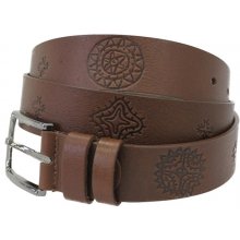 Bradley Leather belt ETNO Figures Tan 3,5 x...