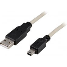 DELTACO Cable USB 2.0 "A-mini B", 1.0m...