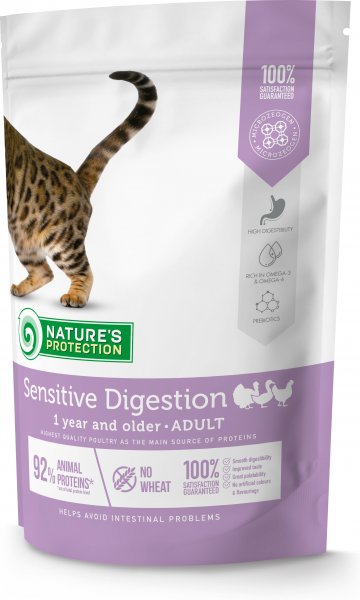 Natures Protection Sensitive Digestion Poultry 1 year and older Adult cat 400g dry food for adult sensitive cats with poultry NPS45766 Pets24.ee