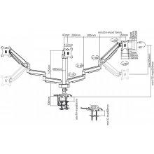 Bracket for 3 monitors Ergo Office ER-408B