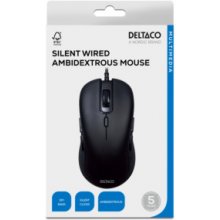 Deltaco Silent Wired Ambidextrous Mouse, 6...