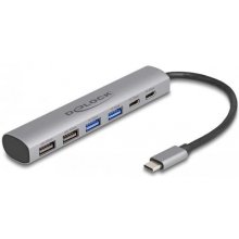 DeLOCK 6 Port USB Hub mit 4x USB-A und 2x...