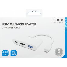 DELTACO USB-C kuni HDMI / USB A adapter, 4K...