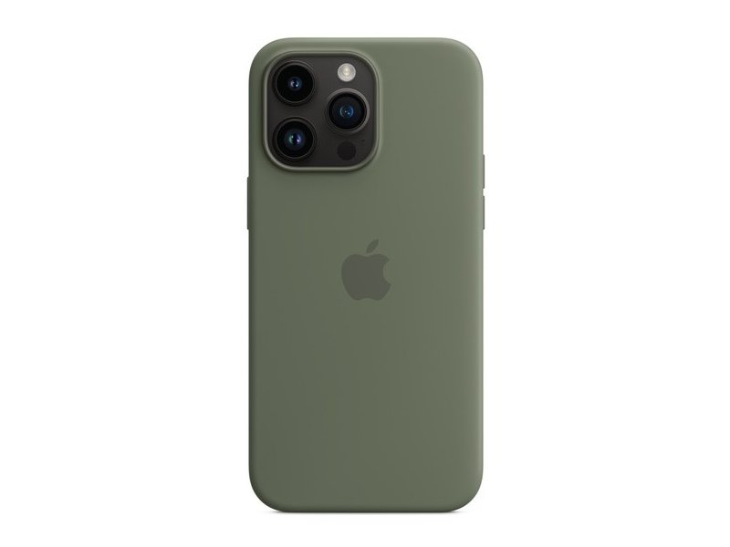 Apple - iPhone 14 Pro Max Silicone Case with MagSafe - Olive