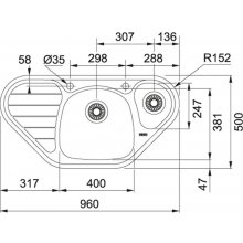 Kampinė plautuvė FRANKE Spark SKX 651-E...