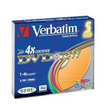 Verbatim 1x5 DVD+RW 4,7GB 4x Speed Colour...