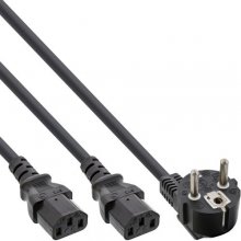 InLine Y-power cable 1x CEE 7/7 angled / 2x...