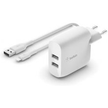 Belkin DUAL USB-A CHARGER W/LIGHTNING CABLE...