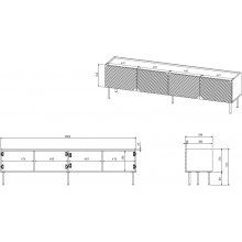 Cama MEBLE 4D RTV cabinet ONDA 200x40xH54.35...