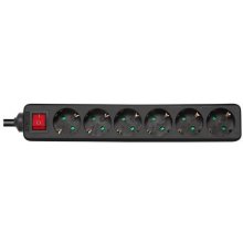 Deltaco GT-0661 power extension 3 m 6 AC...