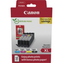 Tooner Canon CLI-581XL BK/C/M/Y Photo Value...