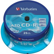 Диски Verbatim CD-R AZO Crystal 700 MB 25...