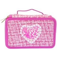 Nice Tweed pencil case 3 levels dark pink