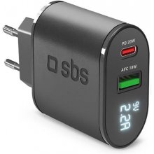 SBS Charger Wall 20W USB/USB-C LCD