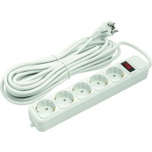 Extension cord 10m, 5 sockets, with switch
