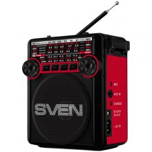 SVEN Speaker SRP-355, red (3W, FM/AM/SW...