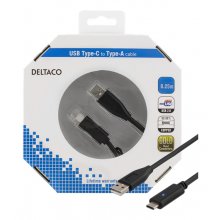 Deltaco Phone cable USB 2.0 "C-A", 0.25m...