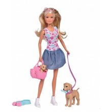 Simba Toys Doll Steffi on a walk with dogs