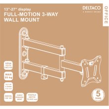 DELTACO OFFI Wall mount CE 13"-27", 25kg...