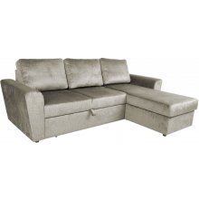 Home4you Corner sofa bed INGMAR beige velvet