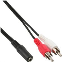INLINE Audio cable 2x RCA male / 3.5mm...