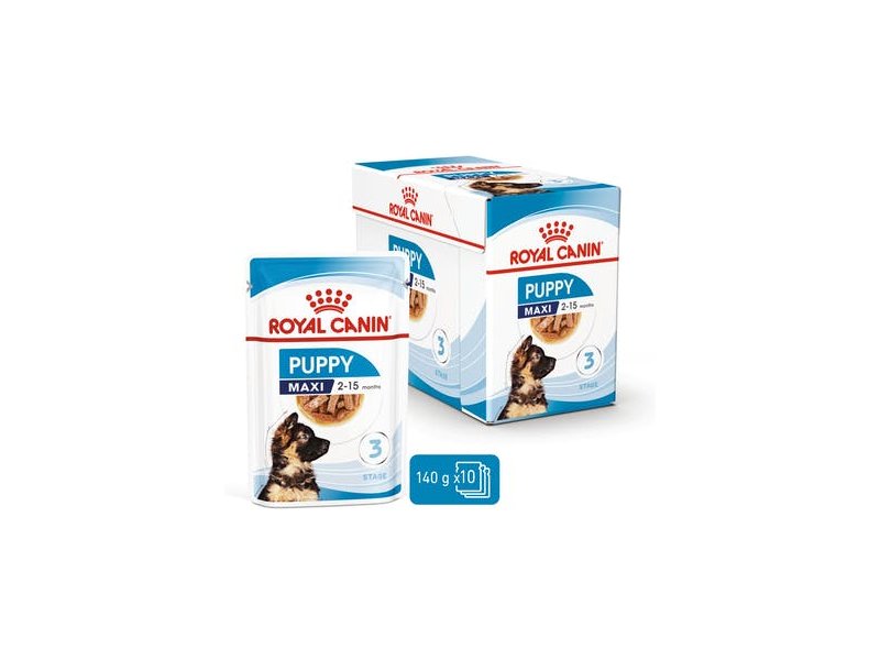 Роял канин макси паппи. Комплект корма Royal Canin макси Паппи для собак влажный 140 г х 4 шт. Royal Canin Puppy Maxi (в соусе).