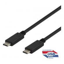 DELTACO USB-C-USB-C kaabel, 1m, 10Gbps, 100W...