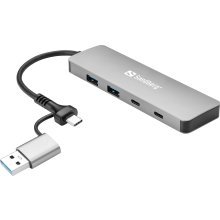 SANDBERG 136-64 USB-C/A to 2xUSB-A+2xUSB-C...