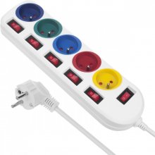 Maclean Power strip 5 socket with switches...