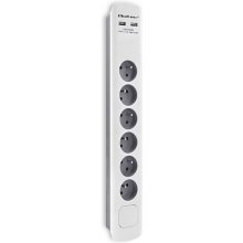 Qoltec 50294 surge protector White-grey 6 AC...