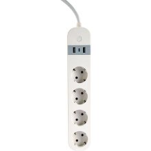 Gembird TSL-PS-S4U-01-W Smart power strip 4...