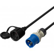 DELTACO Grounded adapter cable IP44, 230 V...