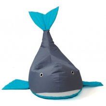 Go Gift Sako bag pouffe Whale grey-blue L...