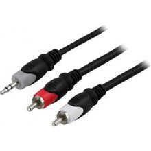DELTACO Audio cable 3.5mm ha - 2xRCA ha 1 m...