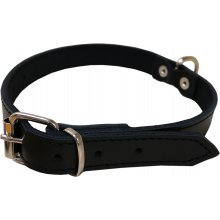 HIPPIE PET Collar leather 2.0x50 cm, black
