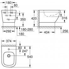 Pakabinama bide Grohe EURO CERAMIC 39208000