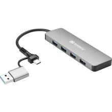 SANDBERG 136-63 USB-C/A to 4xUSB 3.0 Hub