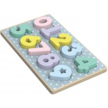 IWood number Puzzle wood en pastel color