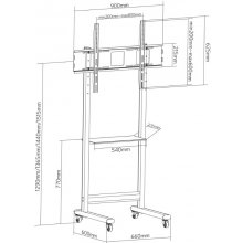 TECHLY Mobile stand 50-90 inches 70kg with...