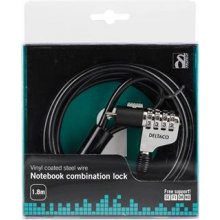 DELTACO Locking cable Notebook 6mm, 1.8m...