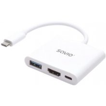 Savio AK-48 USB Typ C - HDMI, USB 3.0, PD...