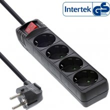 UPS INLINE Socket strip, 4-way earth contact...