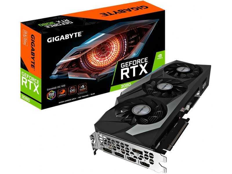 Gigabyte Gv N3080gaming Oc 10gd Nvidia 10 Gb Geforce Rtx 3080 Gddr6x Pci E 4 0 X 16 Hdmi Ports Quantity 2 Memory Clock Speed 1 9000 Mhz Ox Ee